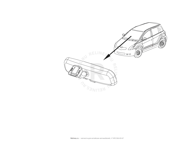 Запчасти Great Wall Hover M4 Поколение I (2012) 1.5л, МКПП — Зеркало заднего вида — схема