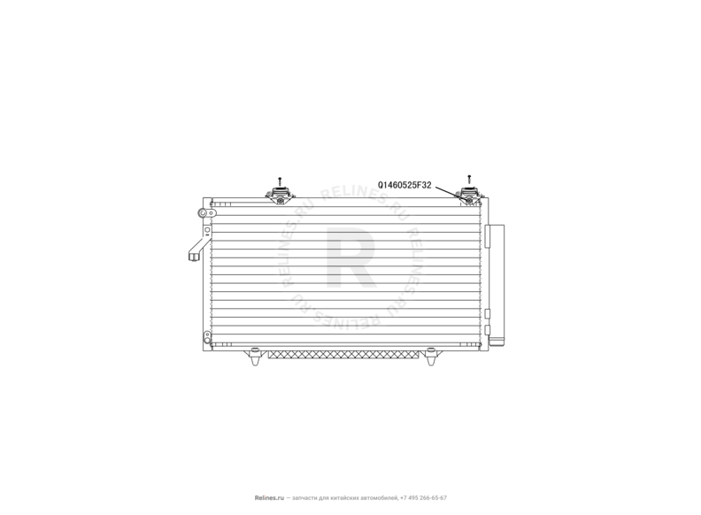 Запчасти Great Wall Florid Поколение I (2008) 1.5л, бензин — Радиатор кондиционера — схема