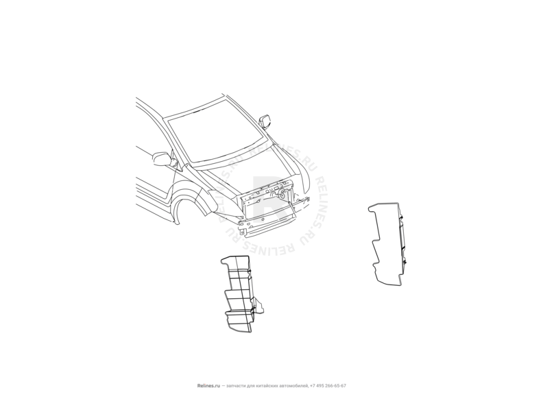 Запчасти Great Wall Hover M4 Поколение I (2012) 1.5л, МКПП — Панели радиатора — схема