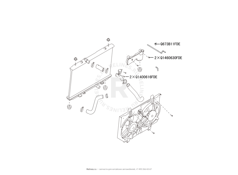 Запчасти Great Wall Hover M4 Поколение I (2012) 1.5л, МКПП — Система охлаждения — схема