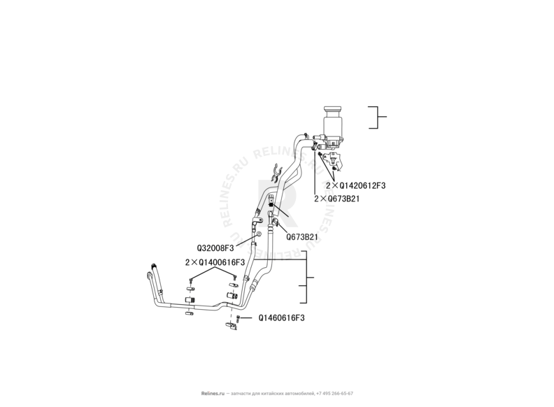 Запчасти Great Wall Hover M4 Поколение I (2012) 1.5л, МКПП — Бачок гидроусилителя (ГУР) — схема