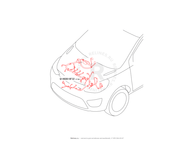 Запчасти Great Wall Hover M4 Поколение I (2012) 1.5л, МКПП — Проводка двигателя — схема