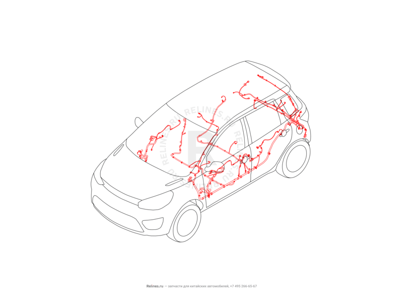 Запчасти Great Wall Hover M4 Поколение I (2012) 1.5л, МКПП — Проводка кузова — схема