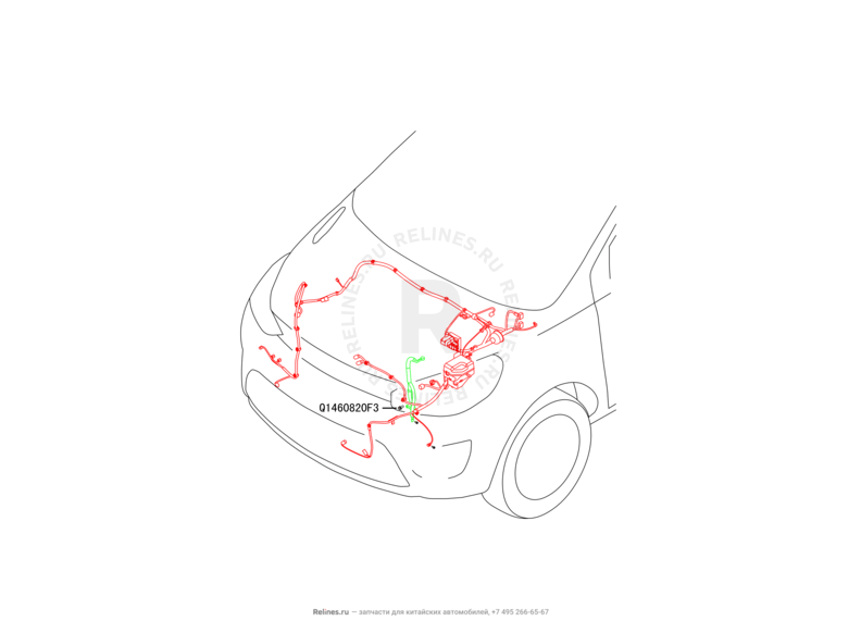 Запчасти Great Wall Hover M4 Поколение I (2012) 1.5л, МКПП — Проводка моторного отсека — схема
