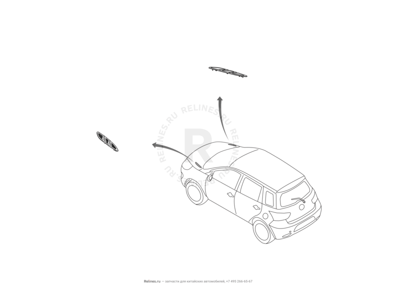 Запчасти Great Wall Hover M4 Поколение I (2012) 1.5л, МКПП — Накладки капота (воздухозаборник) — схема