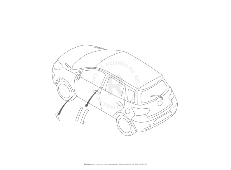 Запчасти Great Wall Hover M4 Поколение I (2012) 1.5л, МКПП — Теплоизоляция и шумоизоляция капота — схема