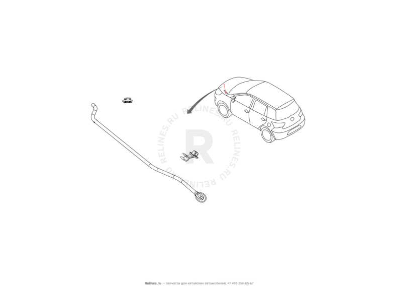 Запчасти Great Wall Hover M4 Поколение I (2012) 1.5л, МКПП — Кронштейн панели радиатора и упор капота — схема