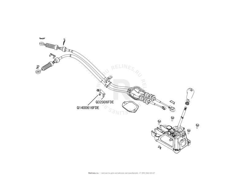 Запчасти Great Wall Hover M4 Поколение I (2012) 1.5л, МКПП — Механизм переключения передач — схема