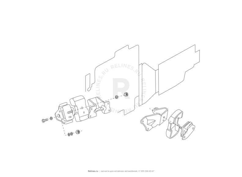 Запчасти Great Wall Socool Поколение I (2003)  — Опоры двигателя (1) — схема