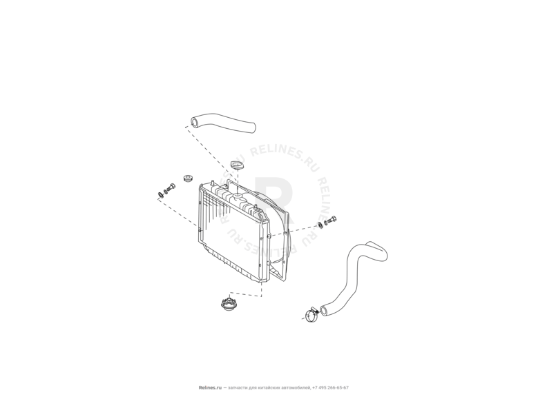 Радиатор охлаждения двигателя (3) Great Wall Socool — схема