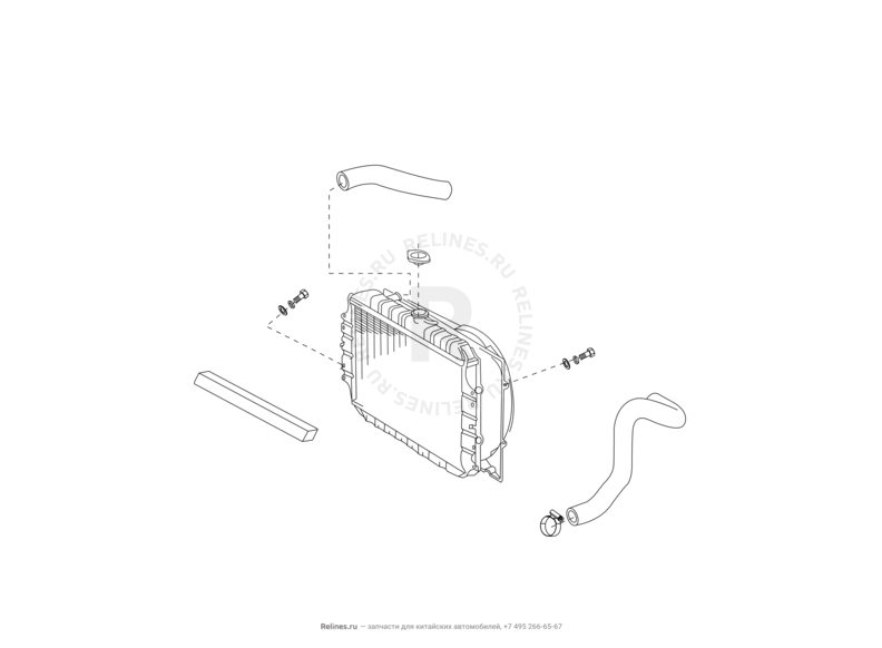 Радиатор охлаждения двигателя (4) Great Wall Socool — схема