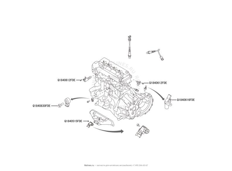 Запчасти Haval H2 Поколение I (2014) 4x2, МКПП (CC7150FM02) — Датчики системы электронного управления двигателем — схема