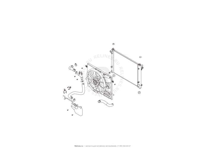 Запчасти Haval H2 Поколение I (2014) 4x2, МКПП (CC7150FM02) — Система охлаждения — схема
