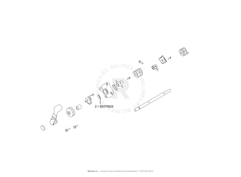 Запчасти Haval H2 Поколение I (2014) 4x2, МКПП (CC7150FM02) — Вал коробки переключения передач (КПП) — схема