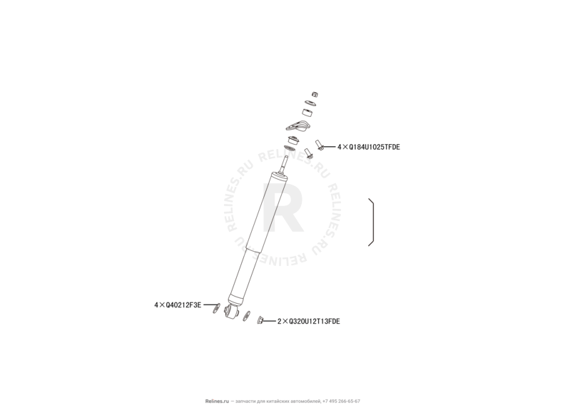 Запчасти Haval H2 Поколение I (2014) 4x2, АКПП (CC7150FM05) — Задние амортизаторы — схема