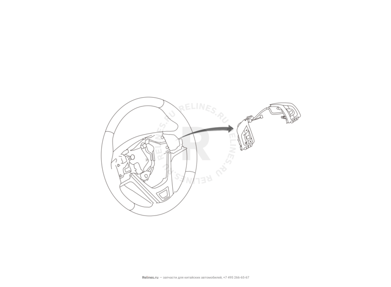 Запчасти Haval H2 Поколение I (2014) 4x2, МКПП (CC7150FM00) — Рулевое колесо (руль) и подушки безопасности (1) — схема