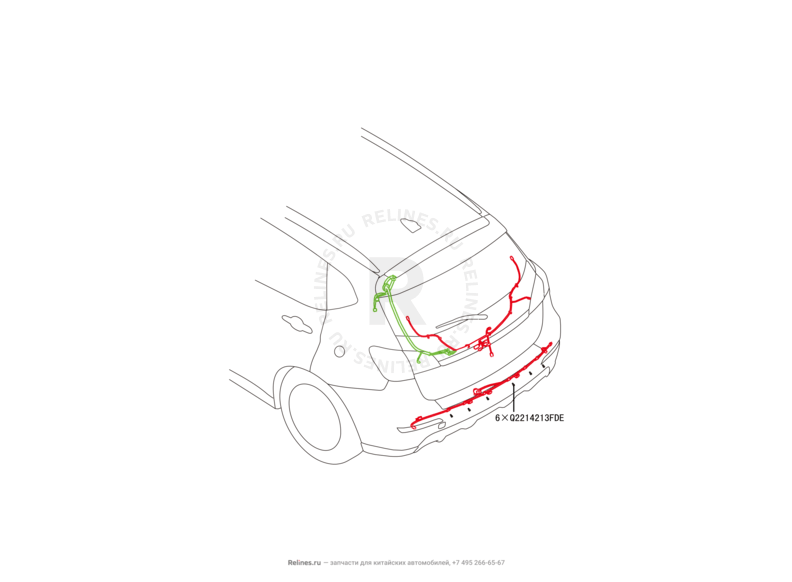 Запчасти Haval H2 Поколение I (2014) 4x2, МКПП (CC7150FM00) — Проводка задней части кузова (1) — схема