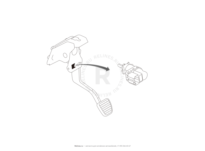 Запчасти Haval H6 Coupe Поколение I (2015) 2.0л, 4x2, МКПП — Датчик педали сцепления и выключатель стоп-сигнала — схема