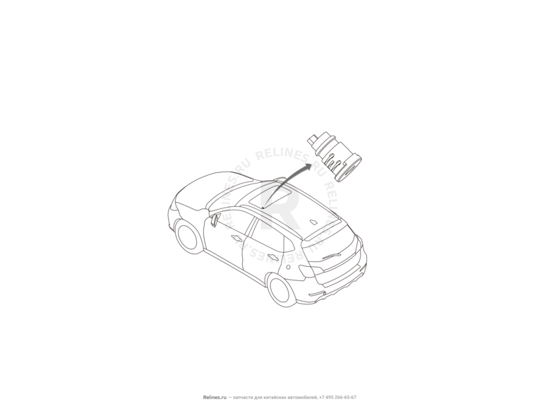 Запчасти Haval H2 Поколение I (2014) 4x2, АКПП (CC7150FM07) — Личинка замка перчаточного ящика (бардачка) — схема