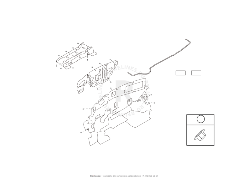 Запчасти Haval H2 Поколение I (2014) 4x4, МКПП (CC7150FM22) — Теплоизоляция моторного отсека — схема