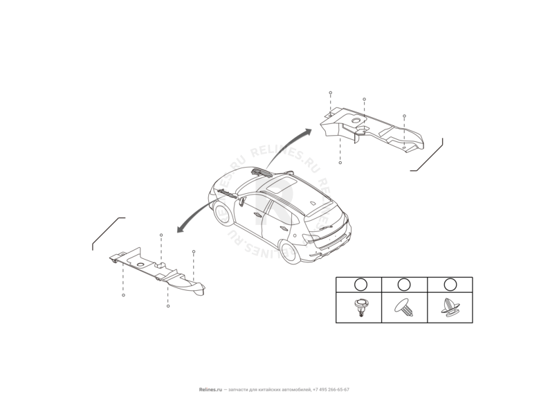 Запчасти Haval H2 Поколение I (2014) 4x2, МКПП (CC7150FM00) — Накладка крыла переднего — схема