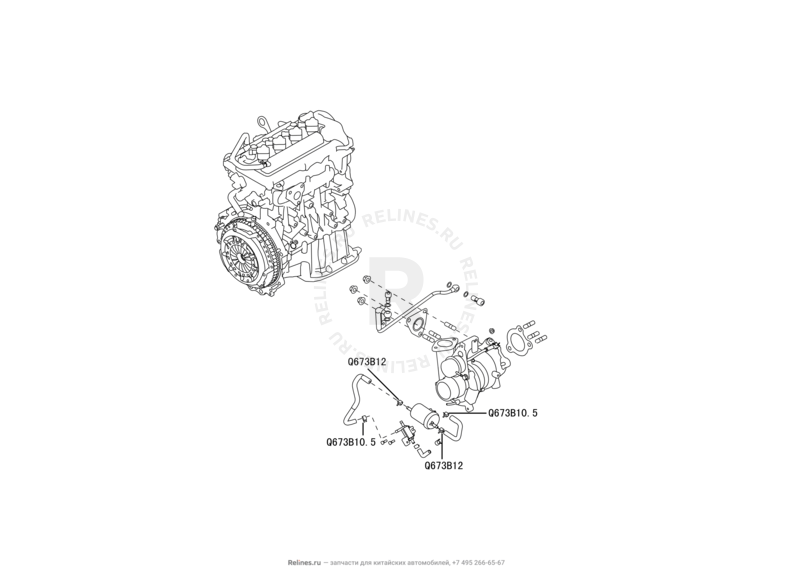 Запчасти Haval H2 Поколение I (2014) 4x2, АКПП (CC7150FM05) — Турбокомпрессор (турбина) (2) — схема