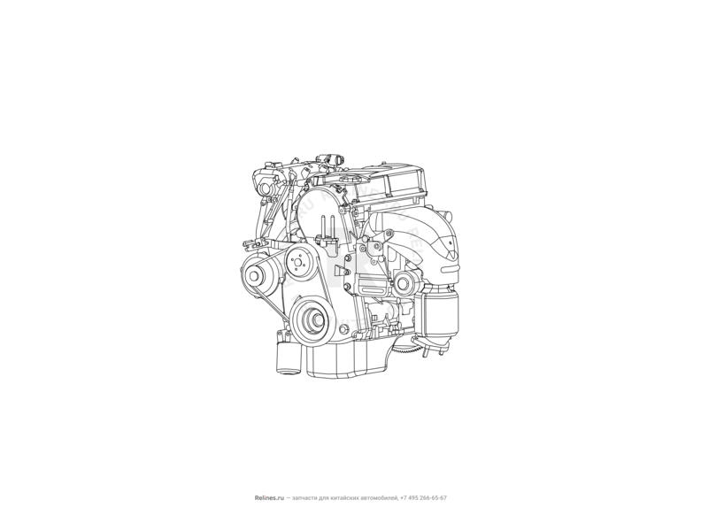 Запчасти Great Wall Cowry Поколение I (2007) 2.0л, МКПП — Двигатель в сборе — схема