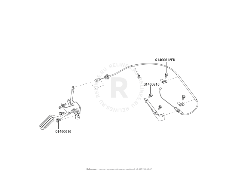 Педаль и трос газа (1) Great Wall Cowry — схема