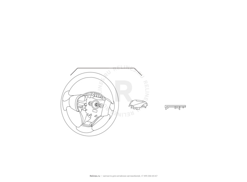 Запчасти Great Wall Cowry Поколение I (2007) 2.0л, МКПП — Рулевое колесо (руль) и подушки безопасности (1) — схема