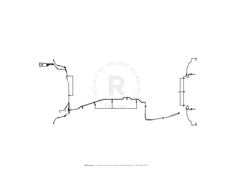 Запчасти Great Wall Cowry Поколение I (2007) 2.0л, МКПП — Тормозные трубки и шланги, фиксатор и кронштейн, датчик ABS (АБС) — схема