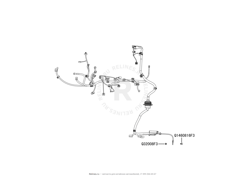 Запчасти Great Wall Cowry Поколение I (2007) 2.0л, МКПП — Проводка двигателя — схема