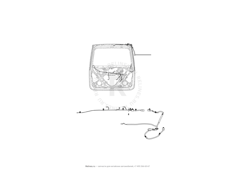Запчасти Great Wall Cowry Поколение I (2007) 2.0л, МКПП — Проводка задней части кузова — схема