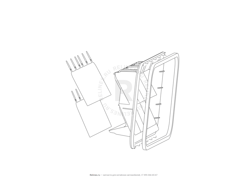 Запчасти Great Wall Cowry Поколение I (2007) 2.0л, МКПП — Решетка воздуховода (дефлектор) — схема