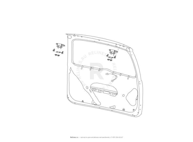 Запчасти Great Wall Cowry Поколение I (2007) 2.0л, МКПП — Петли двери багажника — схема