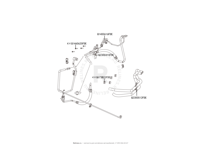 Трубки и шланги кондиционера (2) Great Wall Cowry — схема