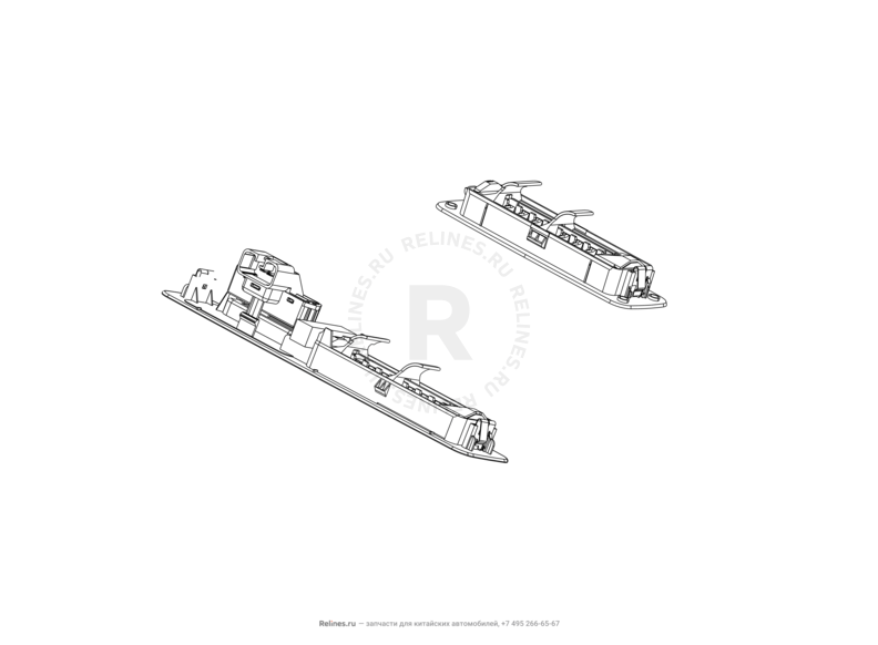 Запчасти Great Wall Cowry Поколение I (2007) 2.0л, МКПП — Решетка воздуховода передней панели (дефлектор) (1) — схема