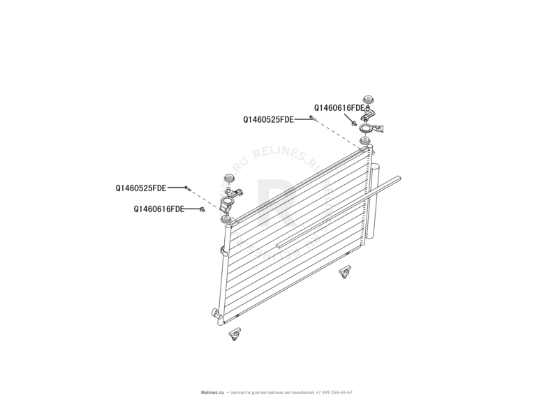 Запчасти Great Wall Cowry Поколение I (2007) 2.0л, МКПП — Радиатор кондиционера — схема
