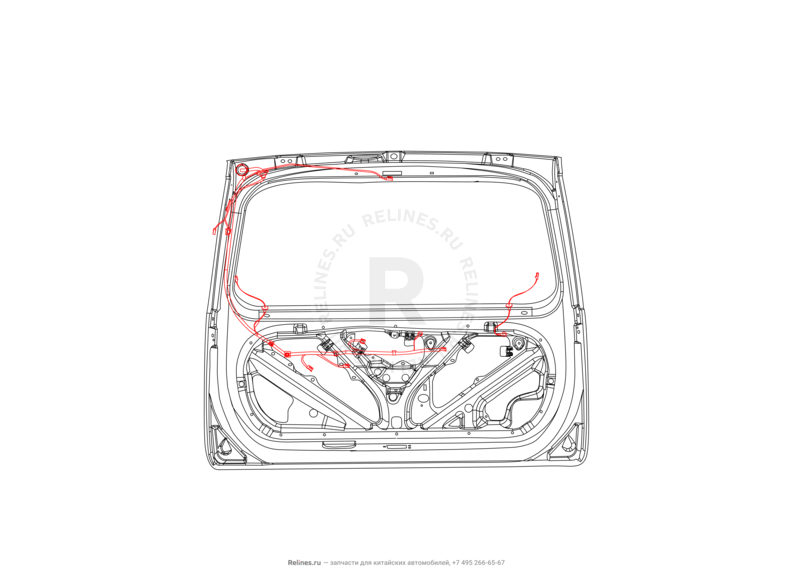 Запчасти Great Wall Hover M2 Поколение I (2010) 4x2, МКПП — Проводка задней части кузова (1) — схема