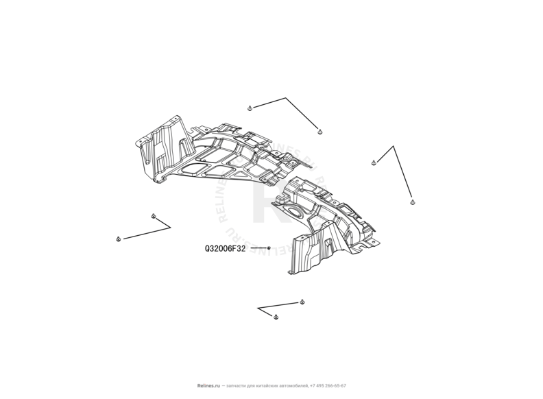 Запчасти Great Wall Hover M2 Поколение I (2010) 4x4, МКПП — Пыльники моторного отсека — схема