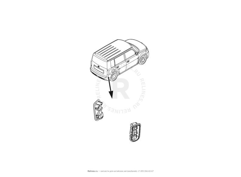 Запчасти Great Wall Coolbear Поколение I (2009) 1.5л, МКПП — Клапан, воздуховод и сопло вентиляции багажника — схема