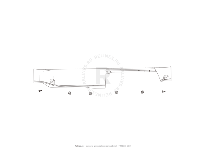 Запчасти Great Wall Coolbear Поколение I (2009) 1.5л, МКПП — Накладка порога багажника — схема