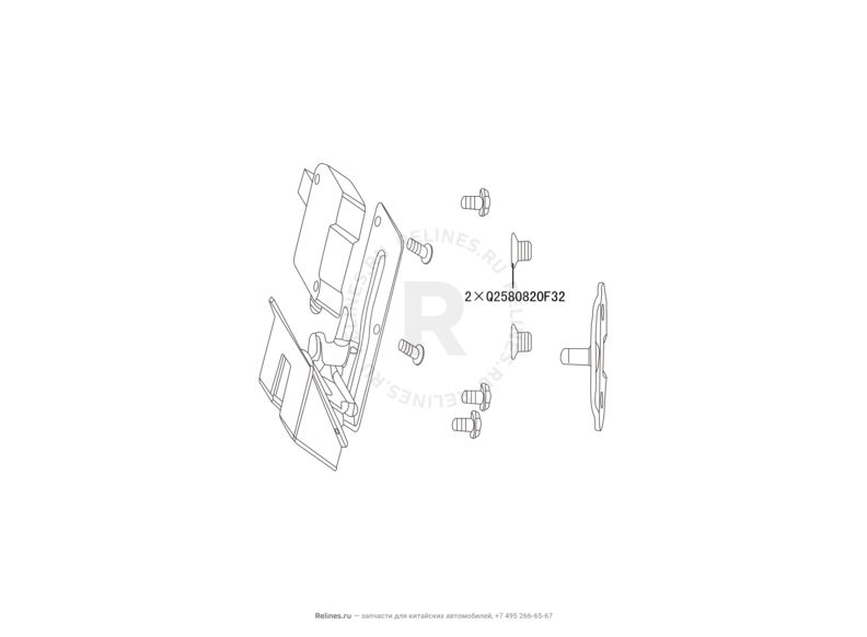 Запчасти Great Wall Hover M2 Поколение I (2010) 4x4, МКПП — Ручки и замки 5-й двери (багажника) — схема