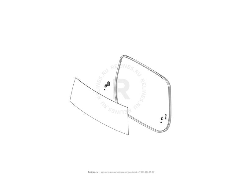 Запчасти Great Wall Hover M2 Поколение I (2010) 4x4, МКПП — Стекло 5-й двери (багажника) — схема