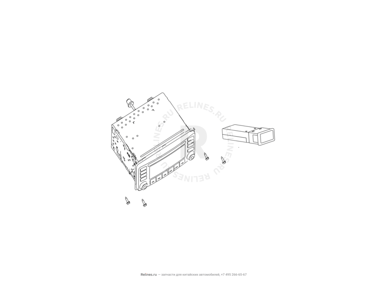 Запчасти Great Wall Hover M2 Поколение I (2010) 4x4, МКПП — Автомагнитола — схема