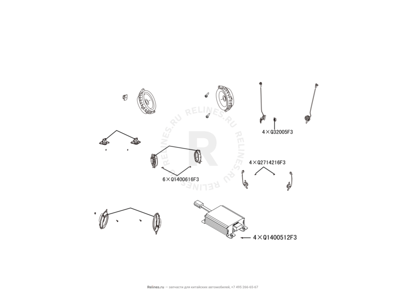 Запчасти Great Wall Hover M2 Поколение I (2010) 4x4, МКПП — Динамики (колонки) — схема