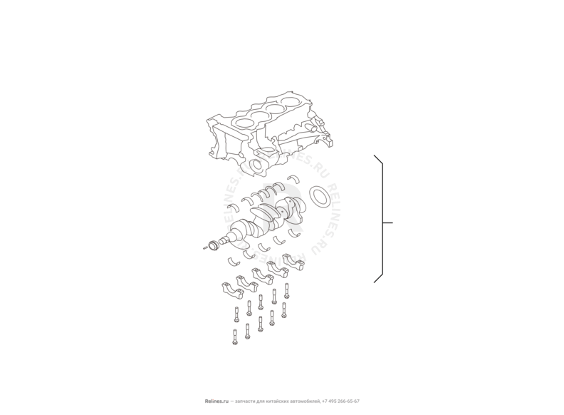Запчасти Great Wall Hover M4 Поколение I (2012) 1.5л, МКПП — Блок цилиндров (2) — схема