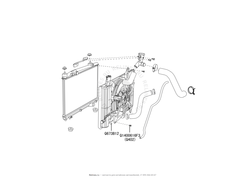 Запчасти Great Wall Coolbear Поколение I (2009) 1.5л, МКПП — Система охлаждения — схема