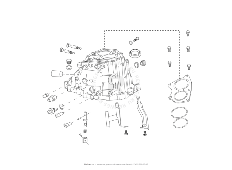 Запчасти Great Wall Hover M4 Поколение I (2012) 1.5л, МКПП — Кронштейны КПП (1) — схема