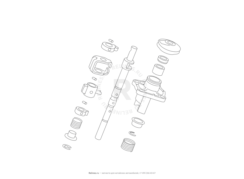 Запчасти Great Wall Hover M2 Поколение I (2010) 4x2, МКПП — Вал коробки переключения передач (КПП) — схема