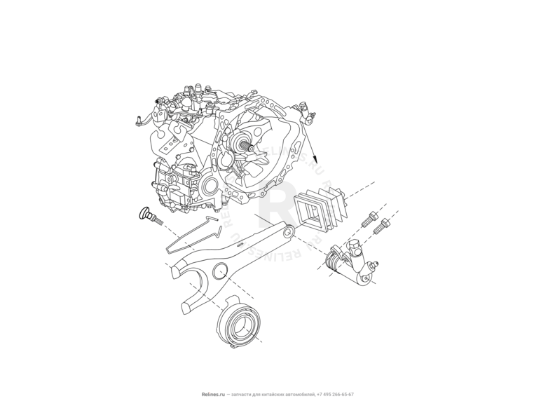 Запчасти Great Wall Hover M2 Поколение I (2010) 4x2, МКПП — Выжимной подшипник сцепления — схема